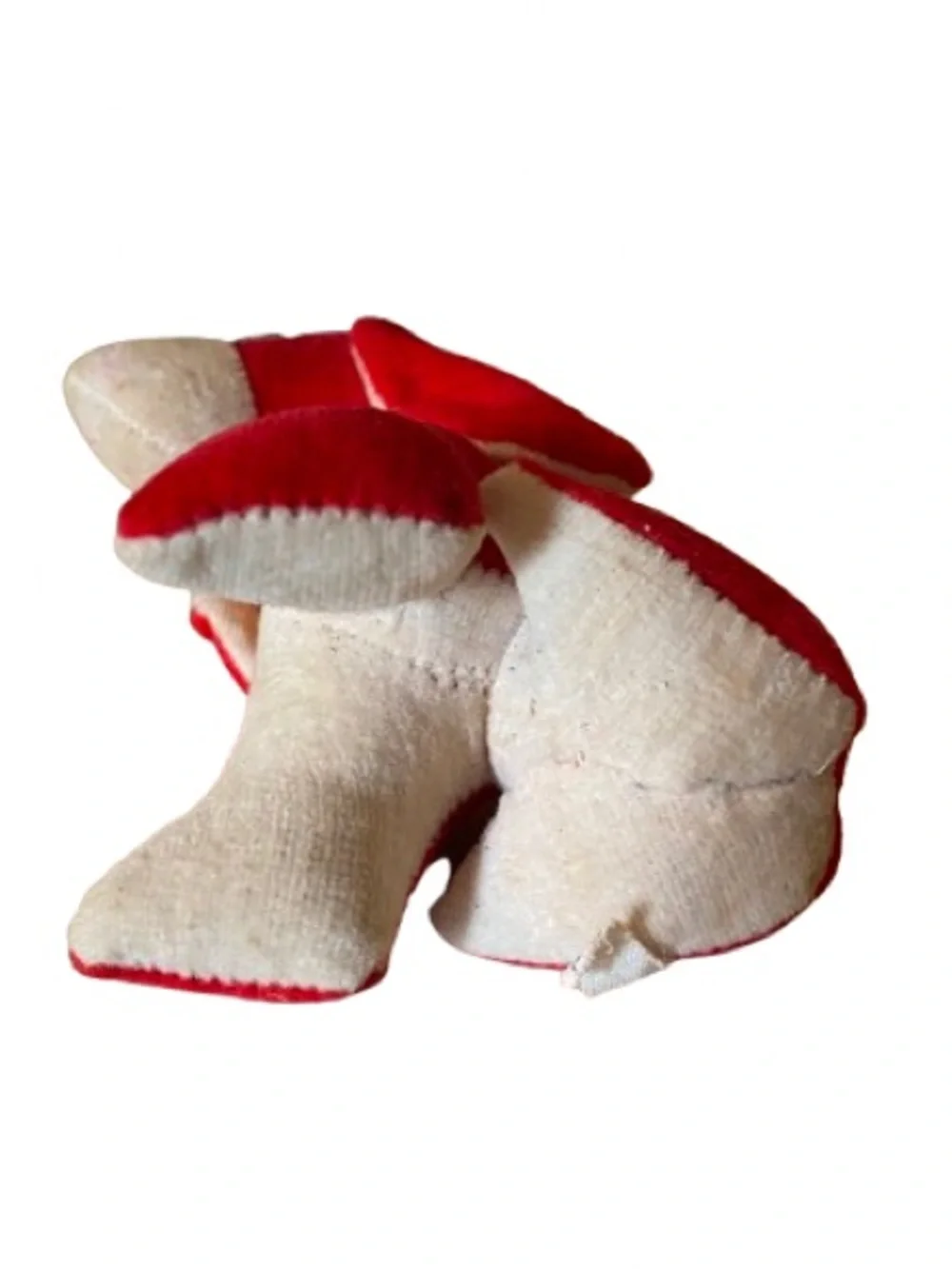 VTG Mid-Century Red Velveteen Dog Ornament Made in Japan Kitschy Retro Christmas